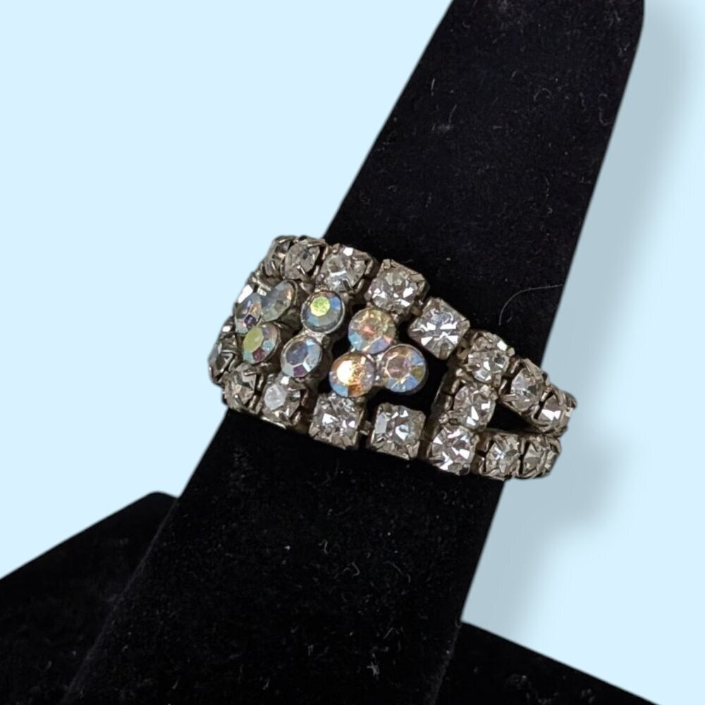 (3/$20) Rhinestone & AB Stone Stretch Ring - Picture 3 of 6